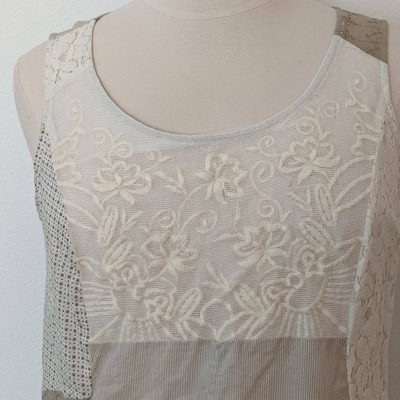 Cottagecore! Long Cotton Patchwork Tank - Picture 3 of 7